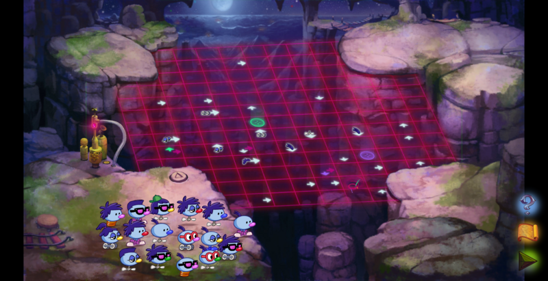 Bubblewonder Abyss Level 2 with a sparser grid of arrows and switches