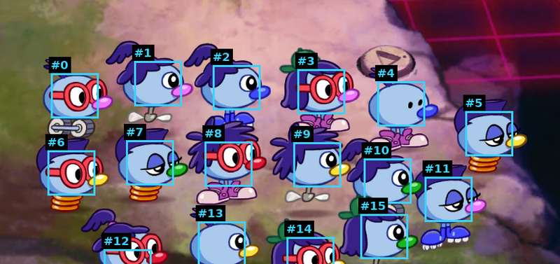 Waiting Zoombinis detected and numbered 0 through 15